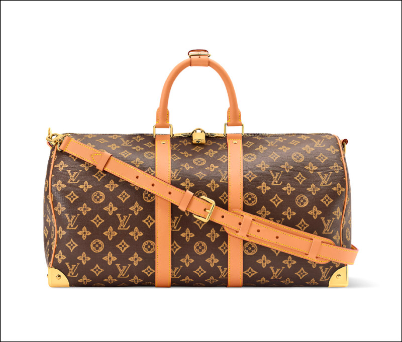 Louis Vuitton Monogram Origine系列Ebène Keepall旅行袋。