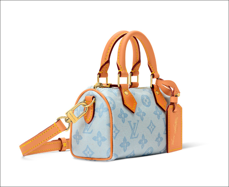 Louis Vuitton Monogram Origine系列Bleu Courrier（淡藍）Nano Speedy手提包。