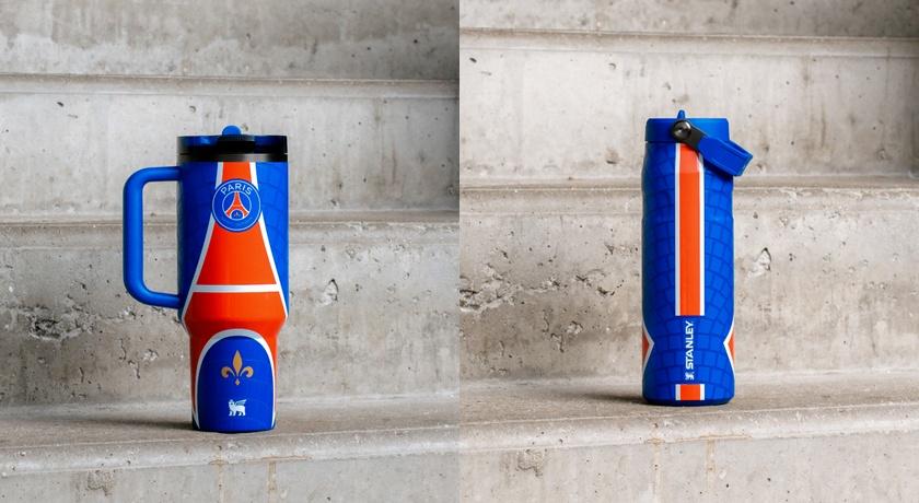 PSG x Stanley聯名系列防漏吸管隨手杯1.18L，2,380元；IceFlow Aerolight摺疊吸管杯0.7L，1,680元。