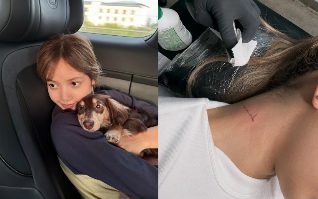 離開舞台聚光燈後，Lisa常常以素顏趴趴走，其中還包含她新刺青dream的照片。