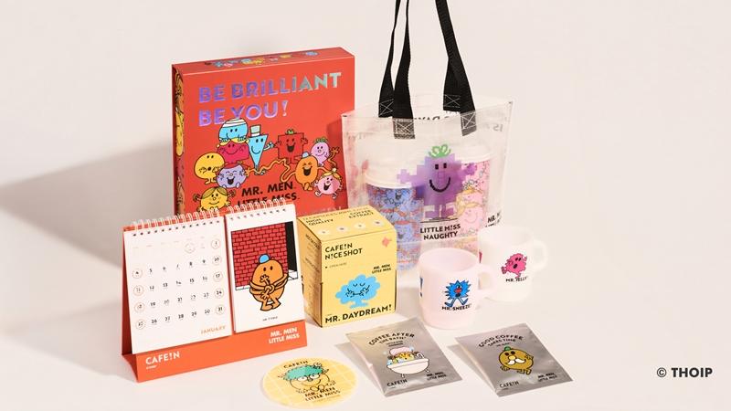 CAFE!N攜手英國經典童書奇先生妙小姐Mr. Men Little Miss，推出一系列萌趣周邊。（CAFE!N提供）