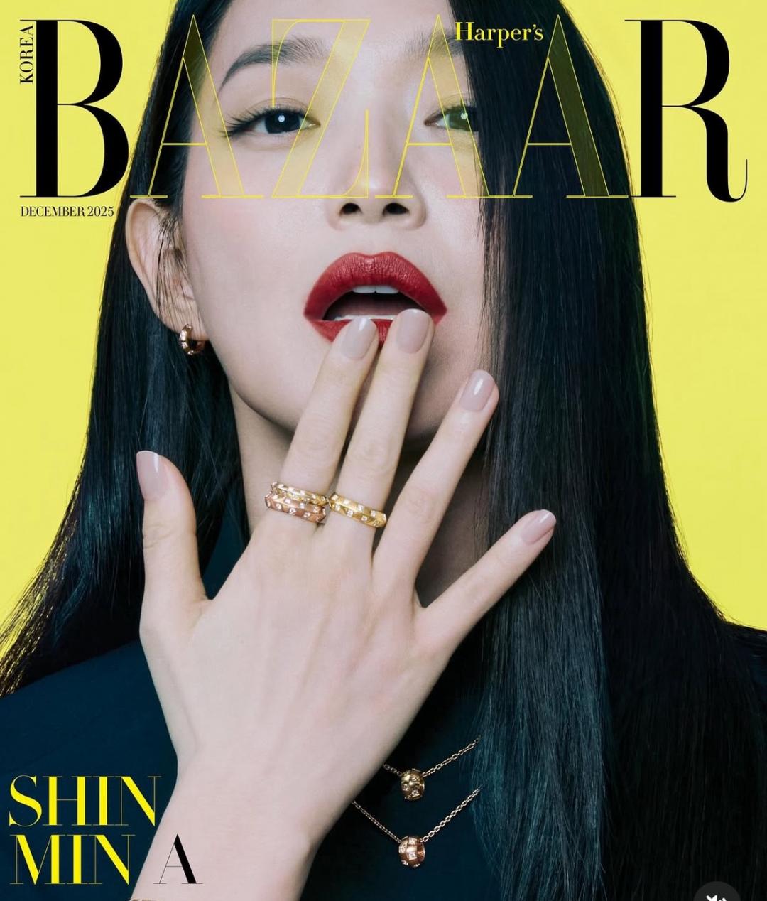 申敏兒佩戴LV珠寶拍攝時大大片。