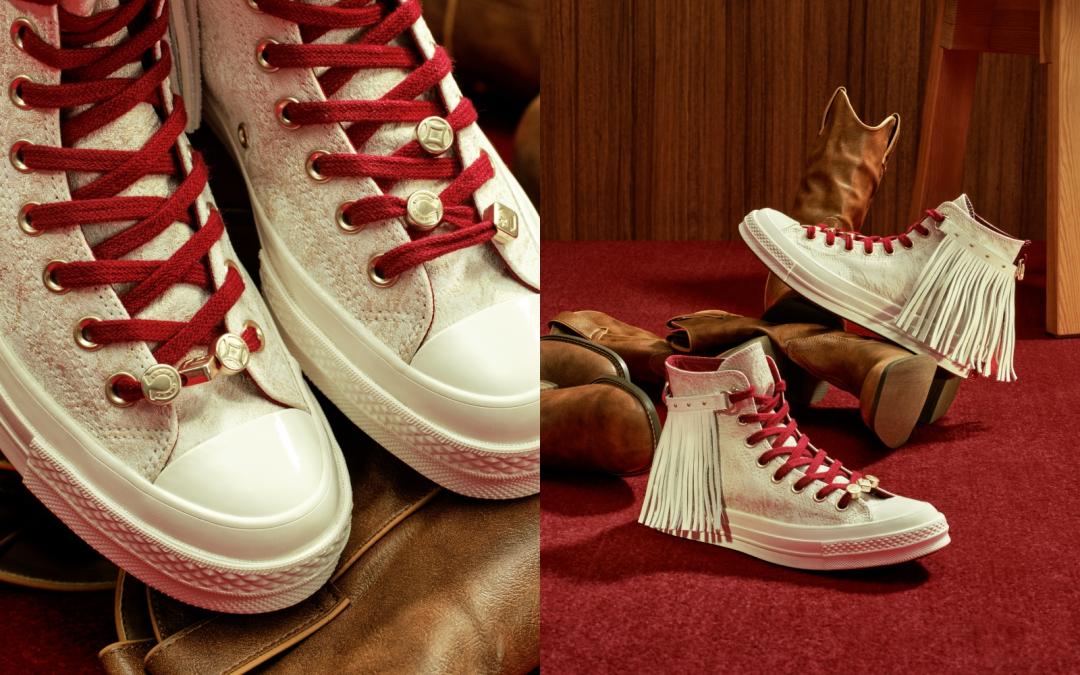 馬上起飛限定鞋款以白色為基調，融入紅金色調點綴，提升濃厚節慶氛圍。