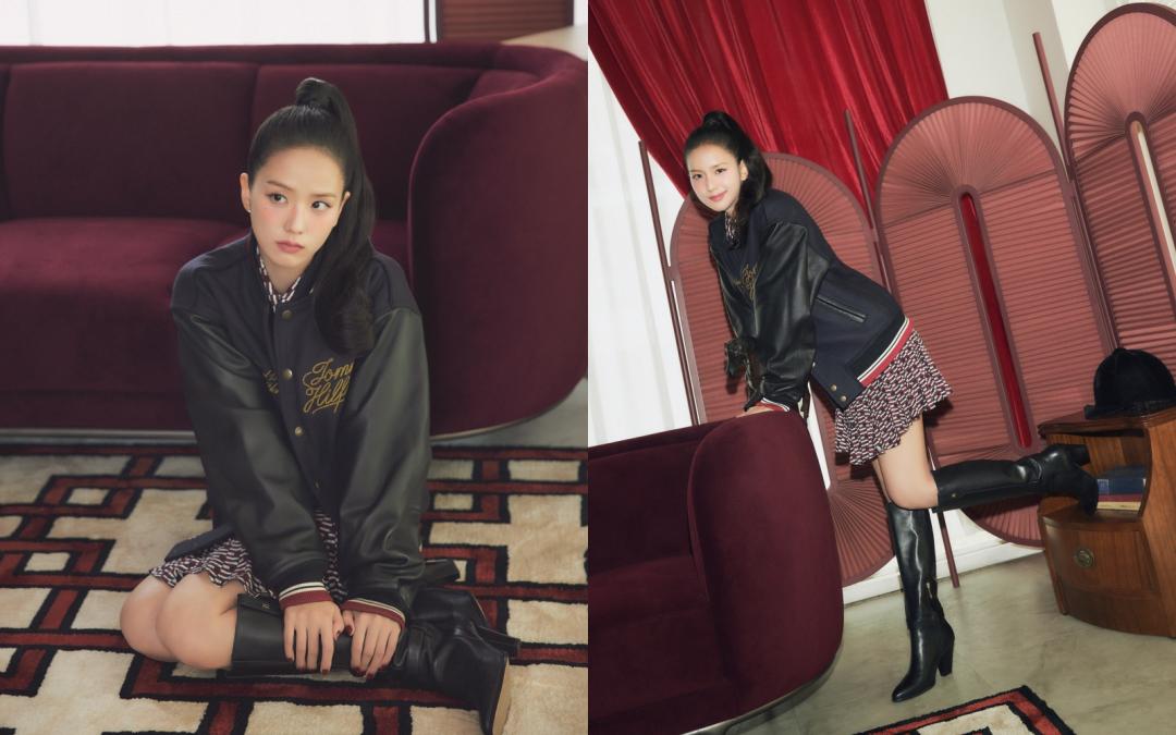 皮外套搭配過膝靴，辣度升級又一次輕鬆發電。