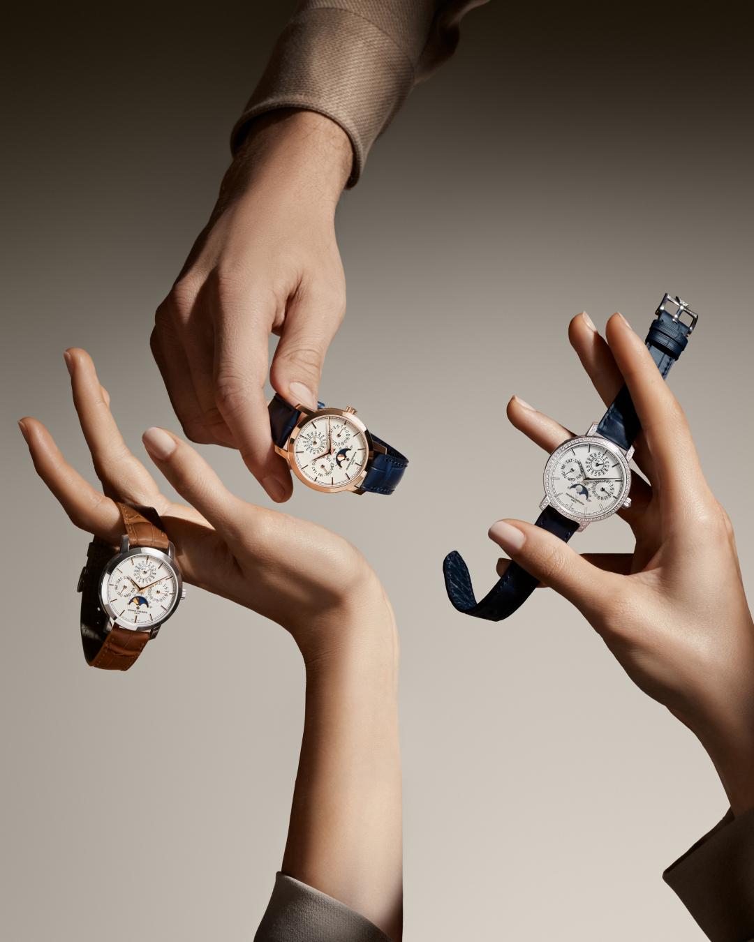 江詩丹頓Traditionnelle系列推出全新超薄萬年曆腕錶。(江詩丹頓提供，以下同)