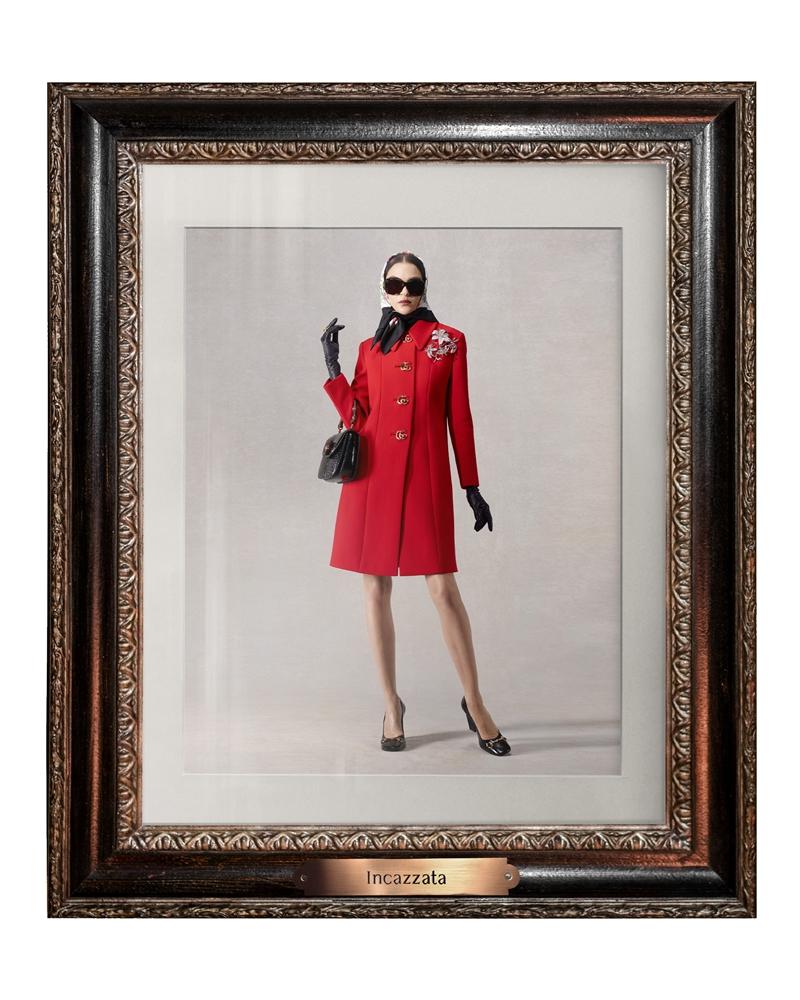 GUCCI 2026 La Famiglia春夏新品系列中的「林卡札塔」符合農曆年的紅色喜氣風格。（品牌提供）