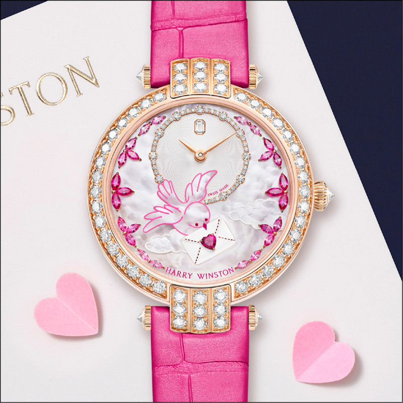 海瑞溫斯頓全新卓時Premier系列情人節腕錶，集結各種寶石切割和鑲嵌工藝，全球限量14只，價格店洽。