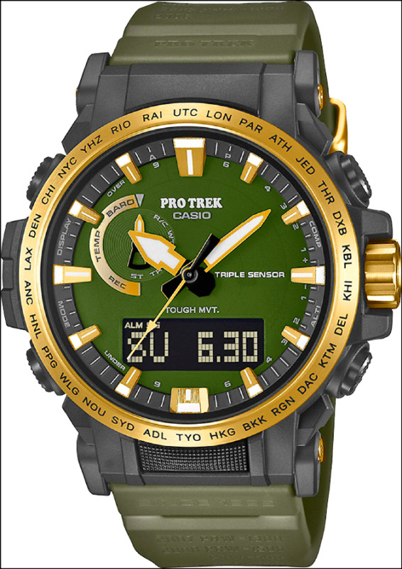 腕錶藉由環保材質及配色強調守護大自然的理念。PRW-61ANS-3錶款，14,500元。