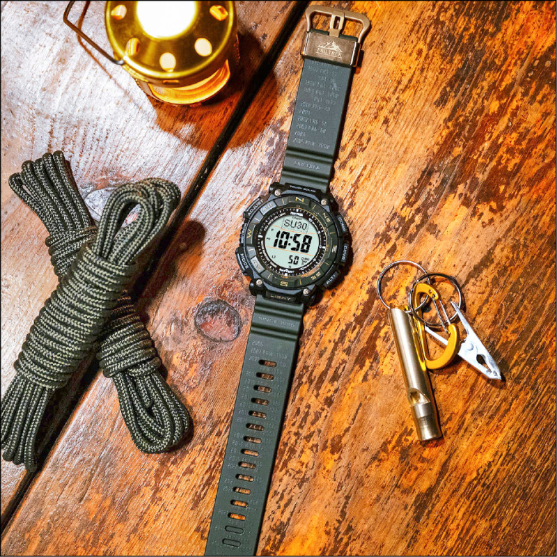 CASIO PRO TREK配備強悍實用的功能，專為戶外冒險而生。30週年紀念錶款PRG-340ANS-3，8,500元。