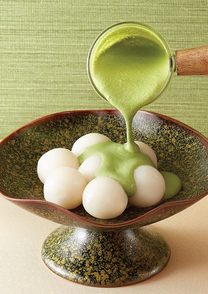 辻利茶舗TSUJIRI 2026全新菜單新上市，抹茶淋醬搭配白玉套餐。（TSUJIRI辻利茶舗提供）
