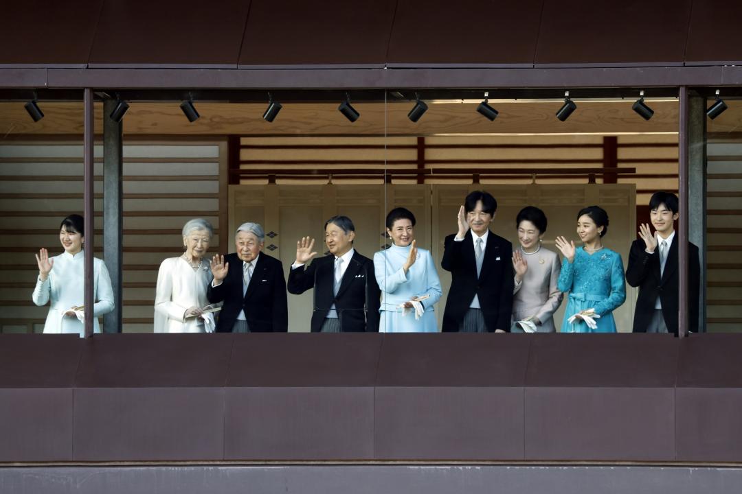 日本王室成員出席新年儀式。(歐新社)