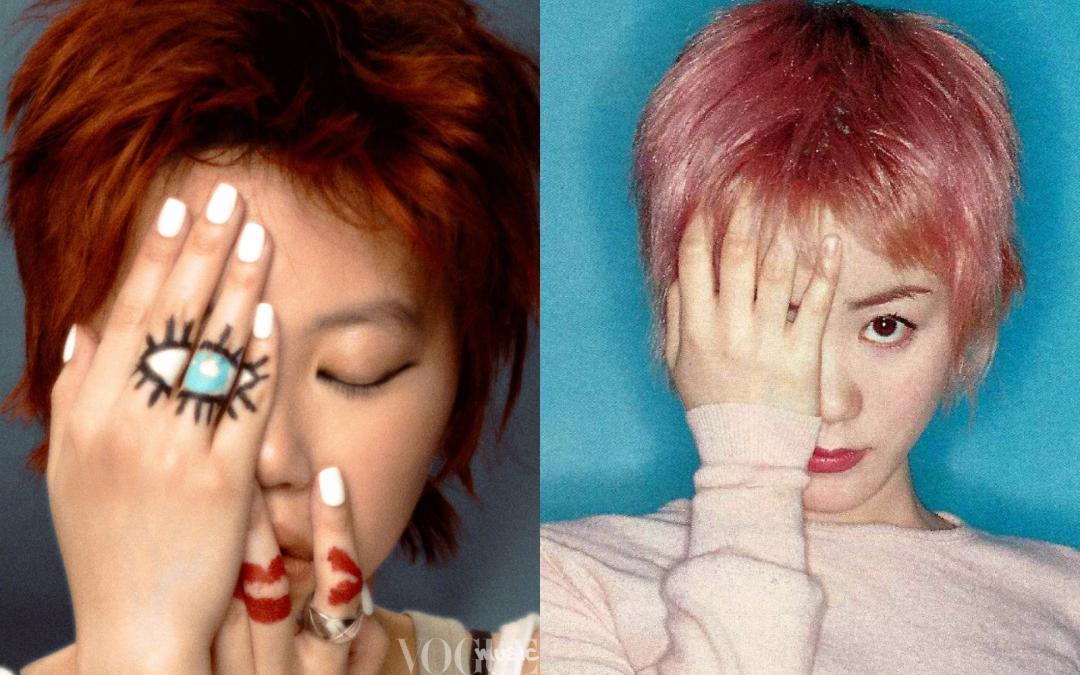 竇靖童（左）這張照片被認為根本是復刻王菲（右）經典照。