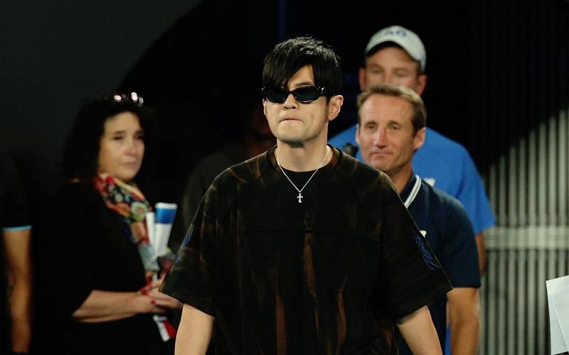 周傑倫昨在澳網戴的墨鏡被起底是來自韓國潮流品牌Gentle Monster。（美聯社）