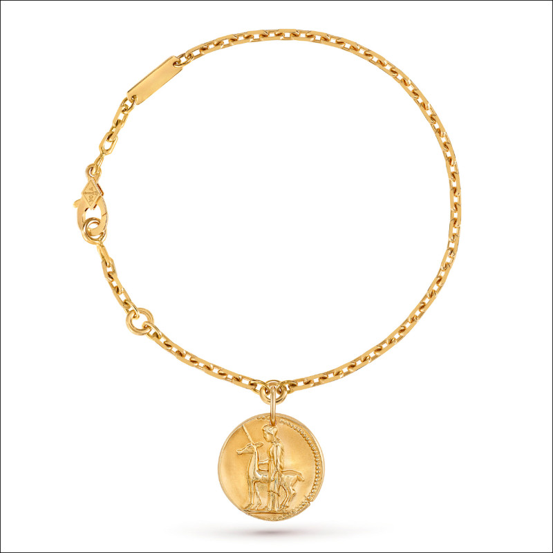 Zodiaque系列處女座18K黃金手鍊，95,500元。