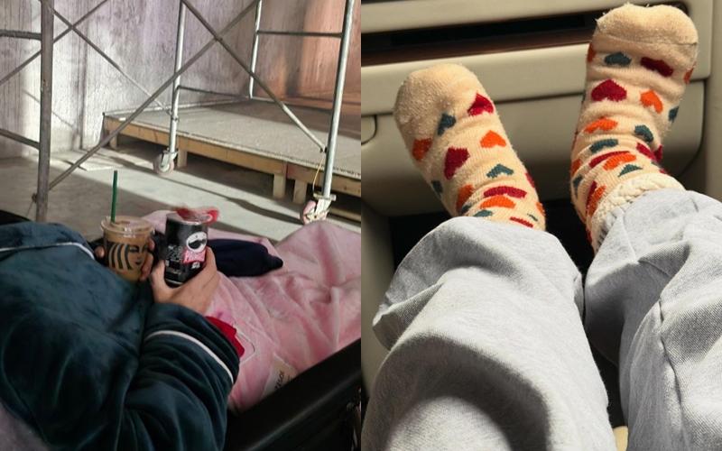 為了讓粉絲更貼近私下的秀智，她還曝光私下趁工作空檔喫零食、搭機時的私服狀態等照片。（翻攝自instagram）