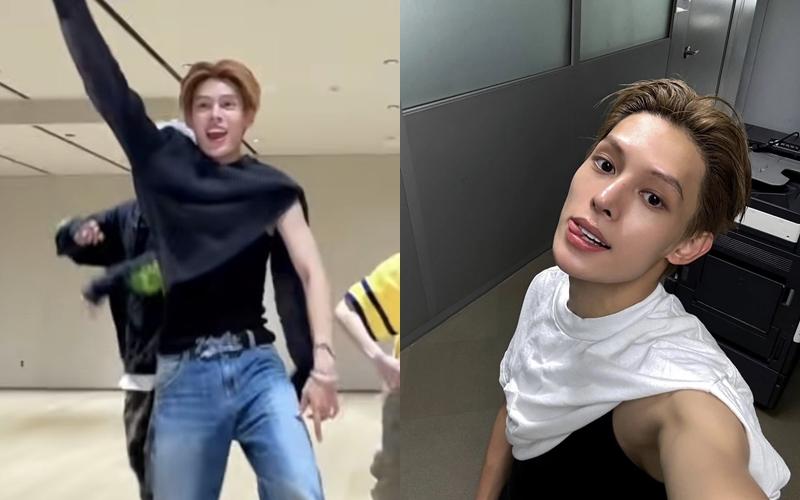 網友推測是因為寒冬中練舞忽冷忽熱，長袖上衣穿一半比較同時保暖又不會過熱。（翻攝自instagram）