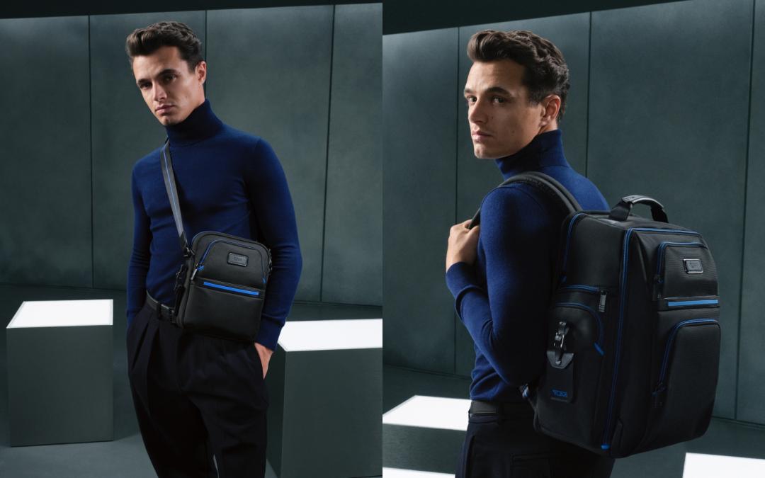 Lando Norris最愛的「高智感配件」就是TUMI Alpha系列，（左起）中型斜背包（NT$11,800）、Brief後背包（NT$27,800）。