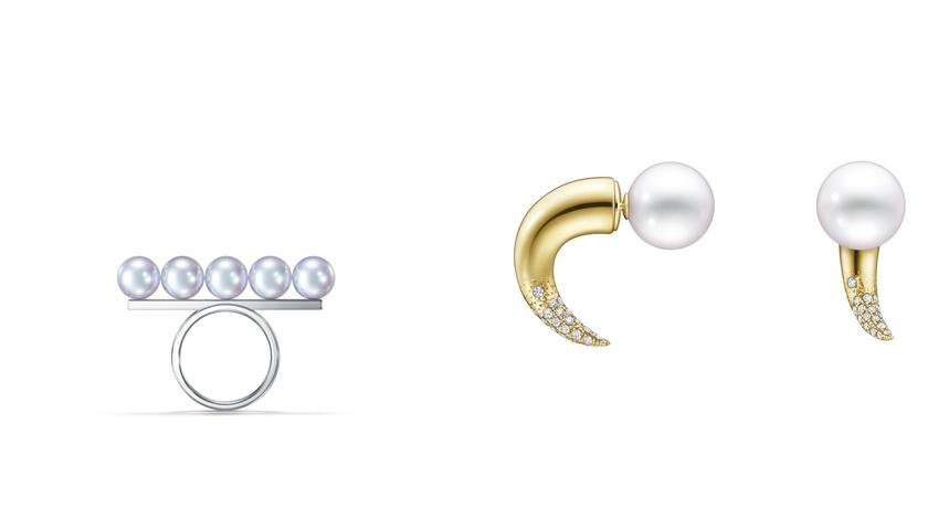 孫藝真佩戴TASAKI balance sinature阿古屋珍珠&18K白金戒指118,000元、danger horn diamonds pave 南洋珍珠&18K黃金鑲鑽耳環394,000元。(TASAKI提供)