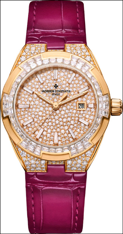 18K粉紅金款皮革錶帶的顏色與錶殼材質相襯。