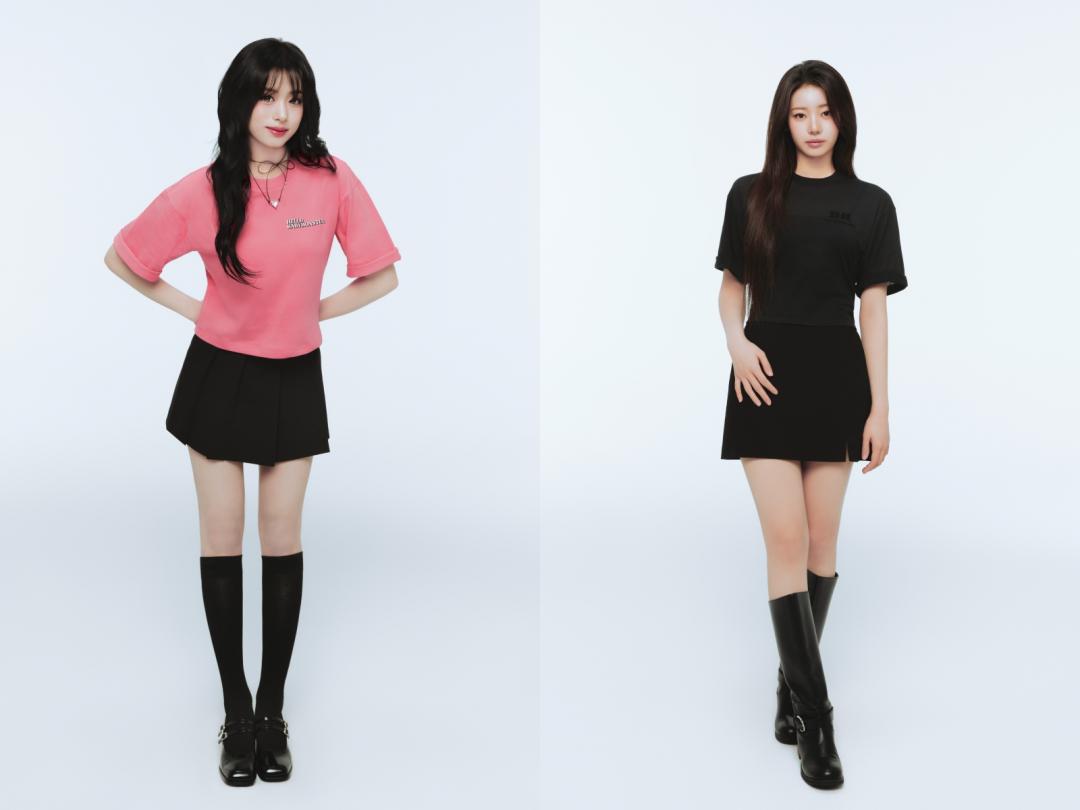（左起）AHYEON雅賢、RORA李茶仁搭配黑裙營造俏皮與成熟性感風格。