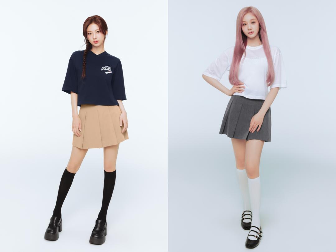 （左起）RUKA河井瑠花、PHARITA透過搭配百褶裙展現青春態度。