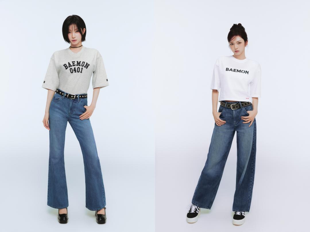 （左起）ASA榎並杏紗、CHIQUITA搭配不同版型的牛仔褲，強調率性街頭風。