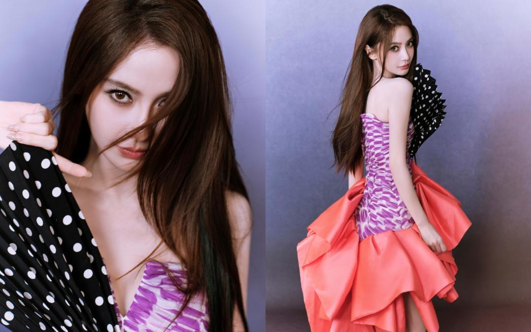 Angelababy上週末穿著RVDK高訂為代言的紅蜻蜓運動鞋帶貨。