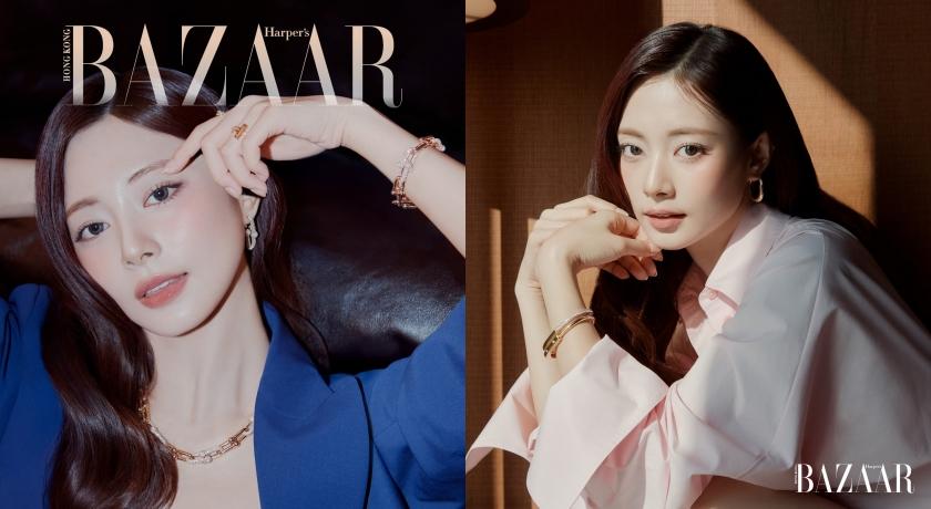 子瑜穿著多套FENDI拍攝單人封面。