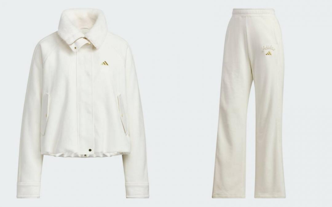 （左起）女款雙面穿外套（NT$5,690）、刺繡長褲（NT$2,290）。