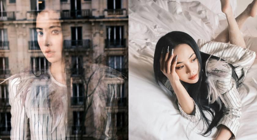 蔡依林巴黎看秀後准點曬床照 黑長直搭白絲襪太辣全網失眠