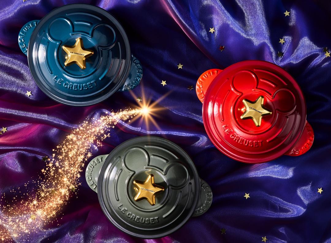 Le Creuset Fantasia 魔法師米奇系列，窈窕琺瑯鑄鐵鍋，8,750元（單只）。