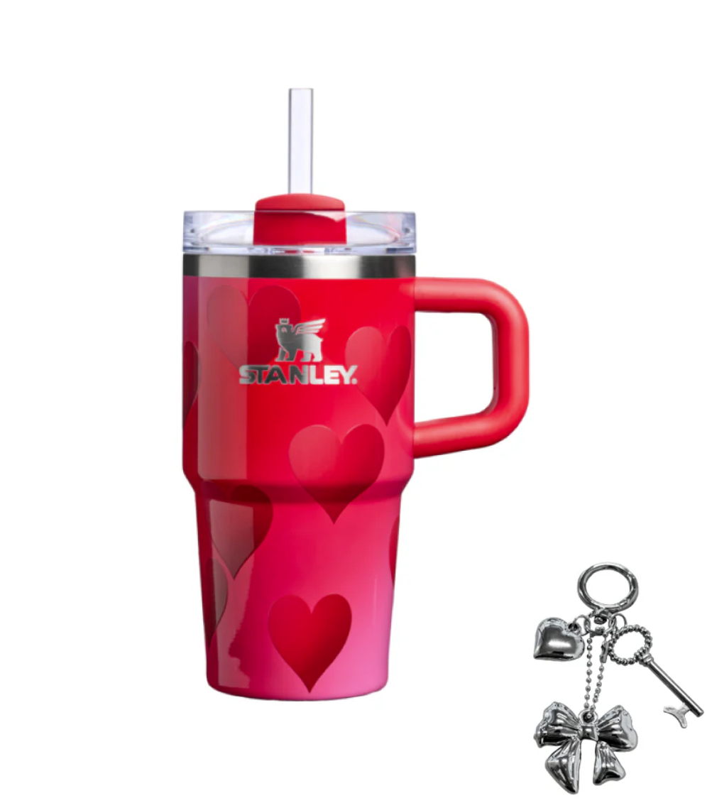 美國爆紅保溫瓶Stanley滿版愛心太夢幻！絕對防漏尺寸豐富 隨時補水超方便