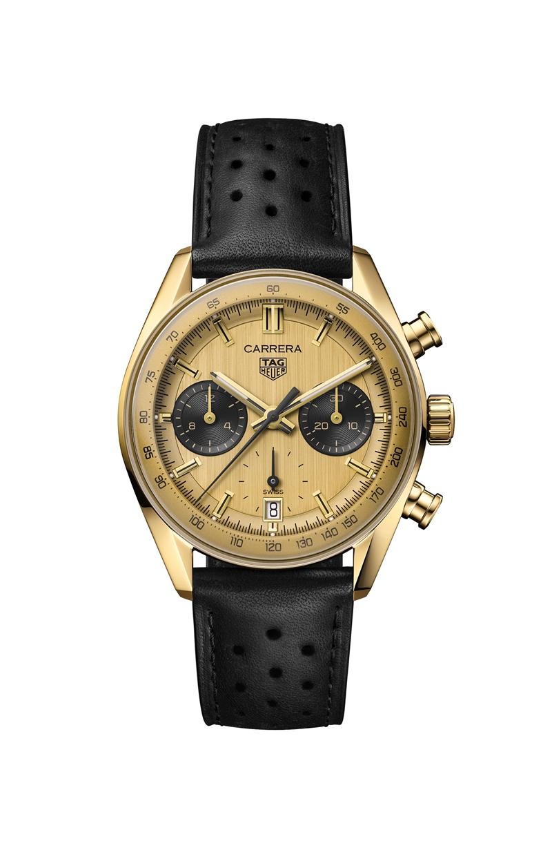 TAG Heuer Carrera 黃金計時腕錶，780,300元。（TAG Heuer提供）