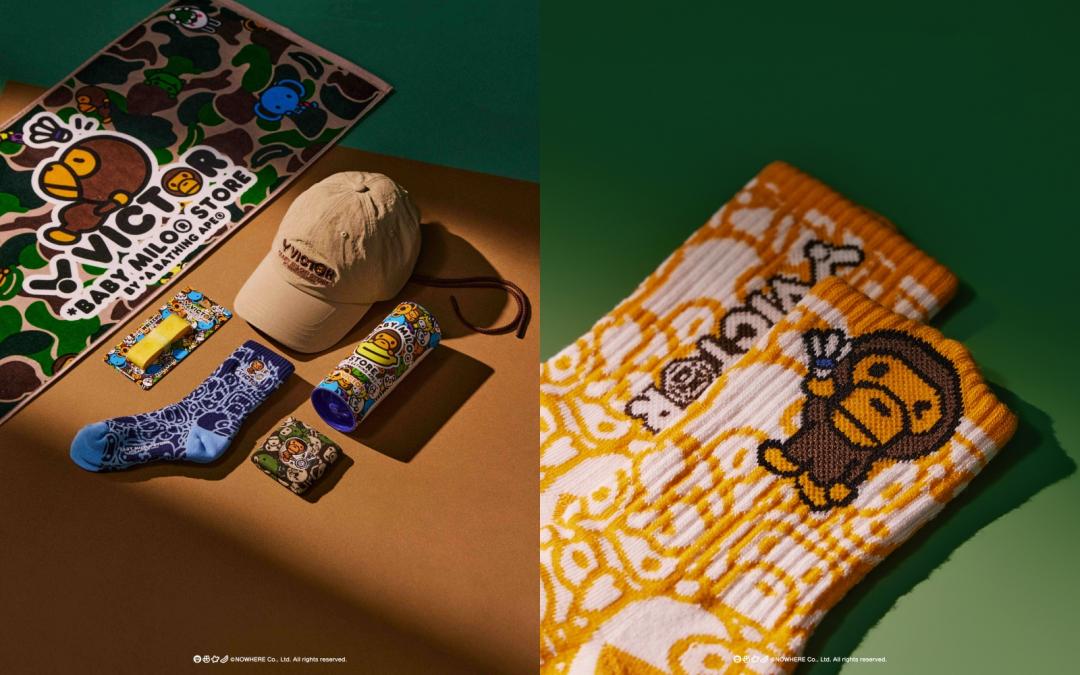 聯名系列配件售價NT$150～NT$680元之間，圖為高筒運動襪，成人NT$350元、童襪NT$300元。