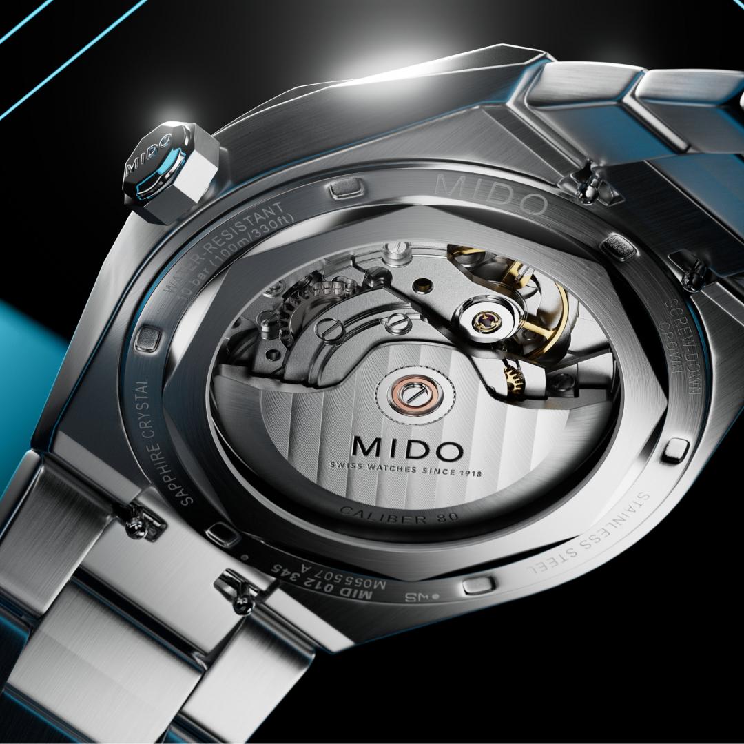 MIDO 自動上鍊 Caliber 80，動力儲存80小時。