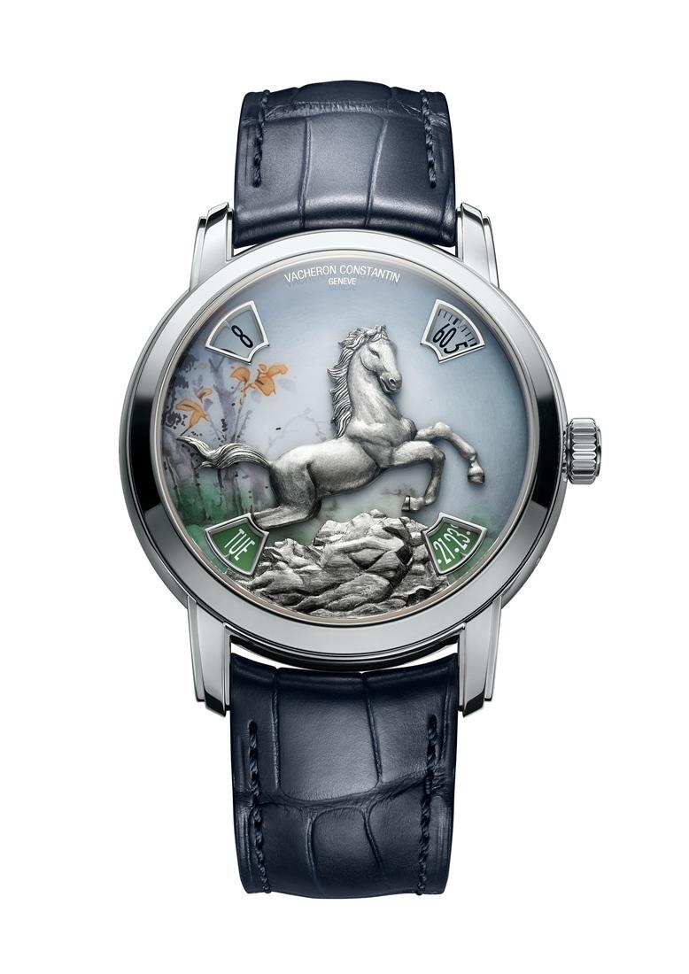 Métiers d’Art藝術大師系列十二生肖傳奇之馬年腕錶，鉑金款，限量25只，價格店洽。