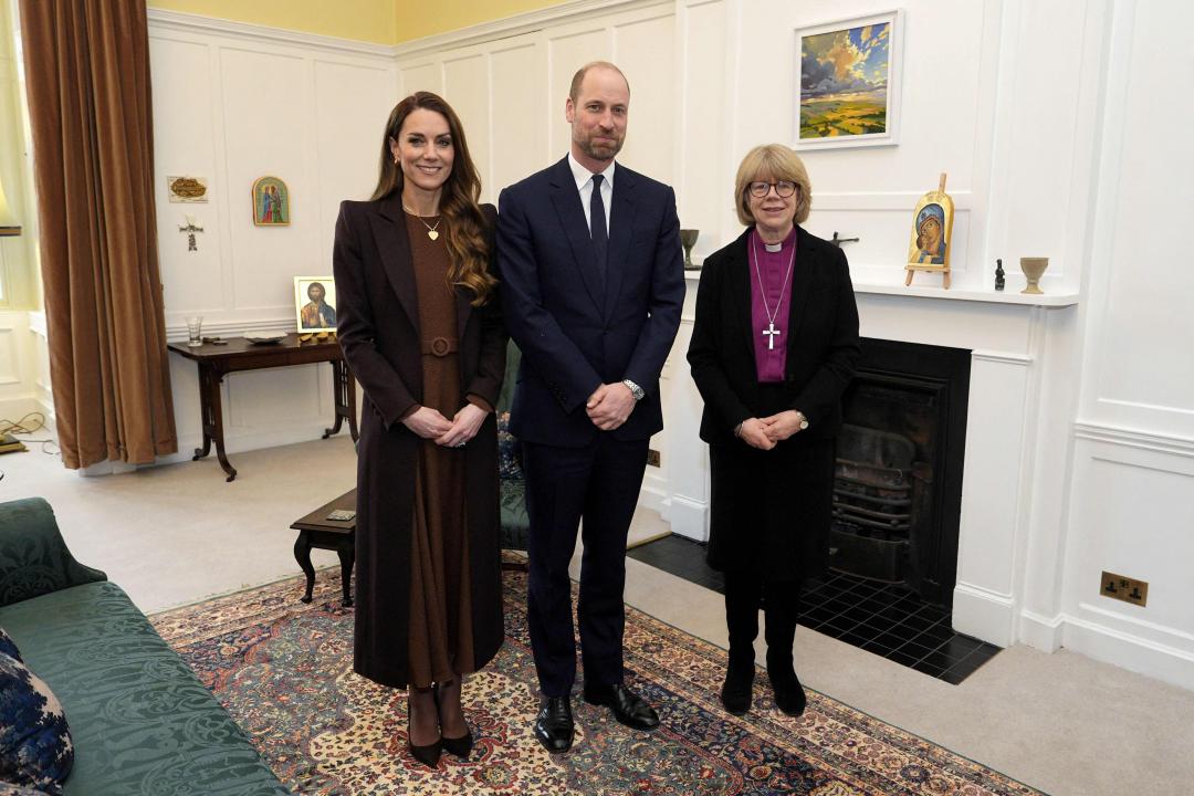 凱特王妃與威廉王子拜會新任坎特伯雷大主教。(法新社')