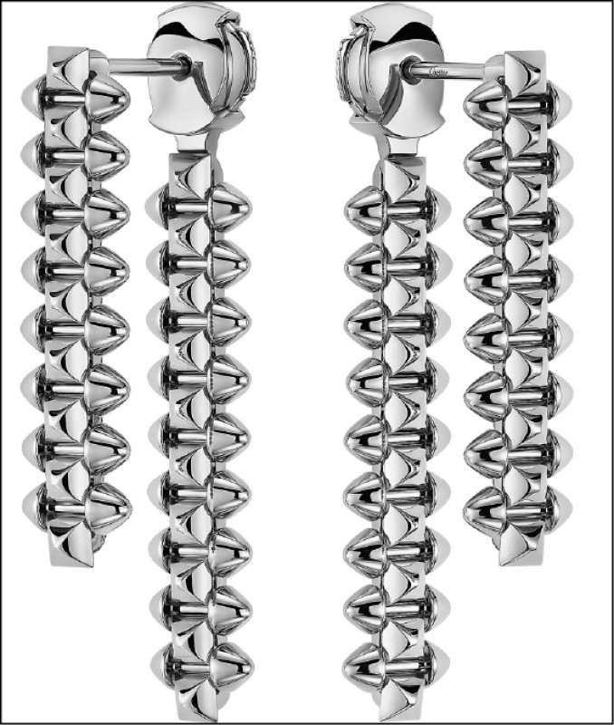 Clash de Cartier耳環擁有多種佩戴方式，白K金款耳環，235,000元。