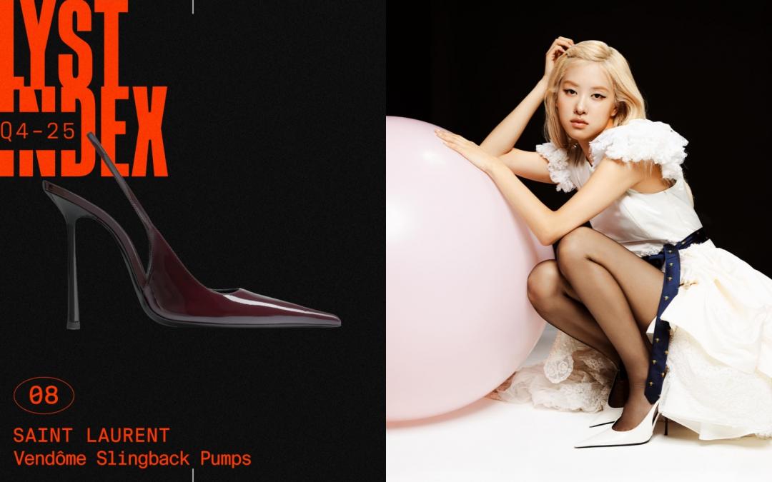 SAINT LAURENT尖頭高跟鞋擠入熱門單品第八名。