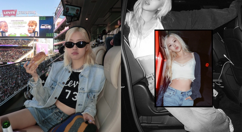 Rosé超級盃場邊露肚大吃熱狗堡！緊盯自己「翹臀」登上廣告看板寫歷史