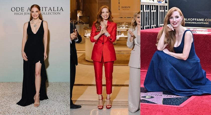 中性西裝到開衩禮服！48歲「影后」潔西卡雀絲坦靠珠寶成為百變女王