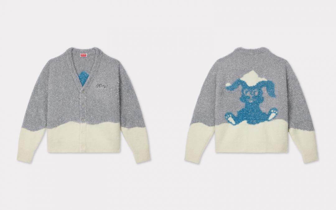KENZO WINTER限定銀色箔飾KALI針織開襟，售價NT$32,800元。