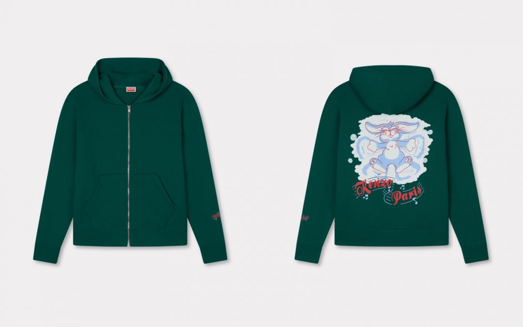 KENZO WINTER限定墨綠色KALI連帽外套，售價NT$18,800元。