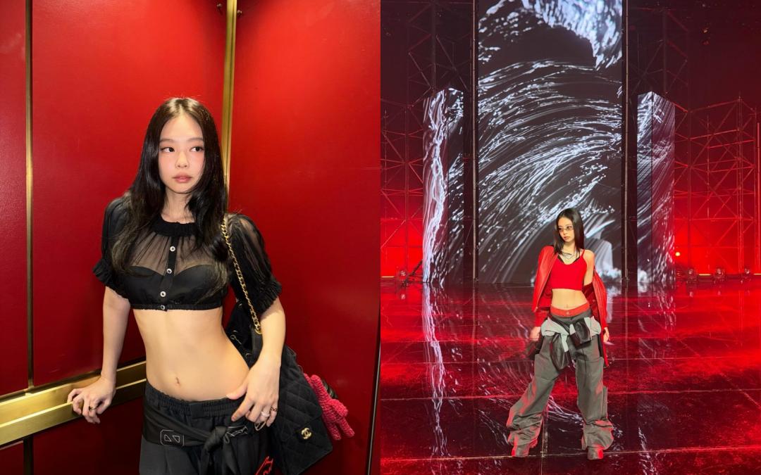 Jennie無論台上台下都敢穿。