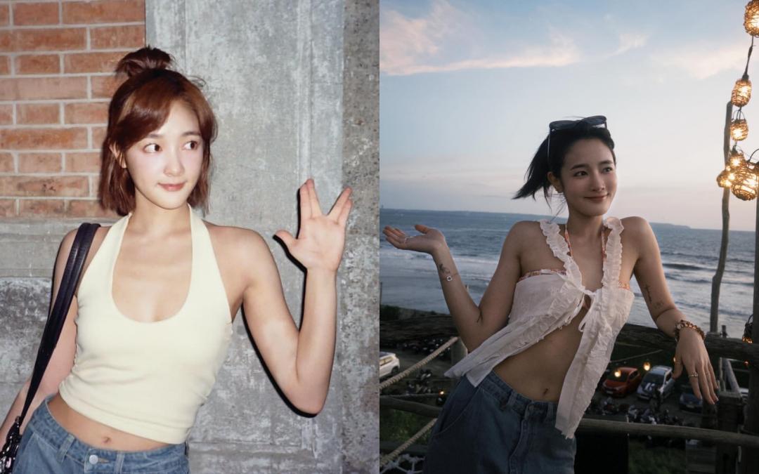 先前度假時，一件上衣露出大片腰腹線條，讓全網眼睛大喫冰淇淋。