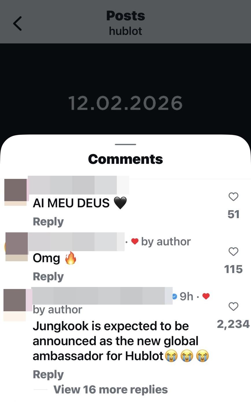 Hublot釋出一段全新代言人的背影，讓粉絲狂猜是BTS的柾國。（翻攝自instagram）