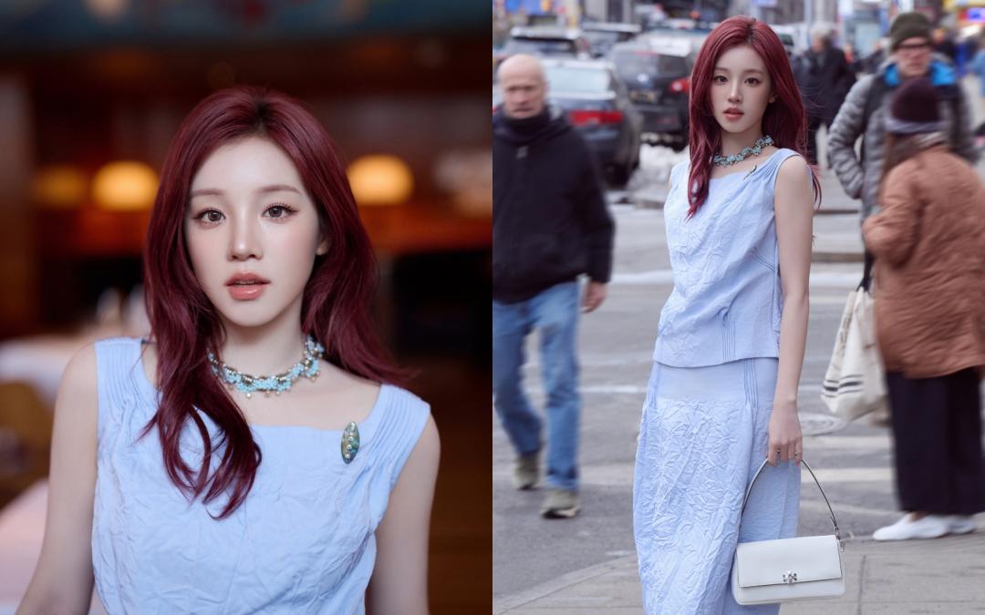 皮膚雪白的宋雨琦，頂著一頭紅髮現身，當場被讚「真人洋娃娃」！