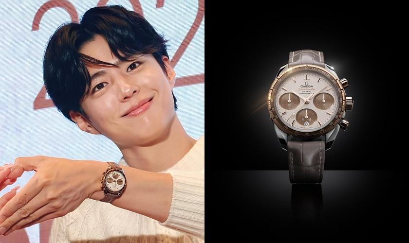 樸寶劍出席粉絲見面會，佩戴OMEGA Speedmaster超霸38毫米腕錶，不鏽鋼與Sedna™金錶殼搭配皮革錶帶，249,000元。（OMEGA提供）