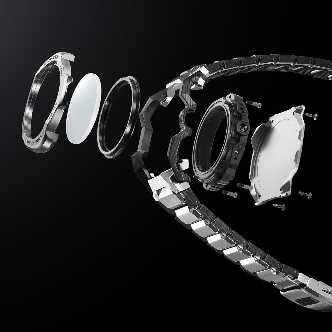 腕錶採用結合多種材質框架的嶄新結構。