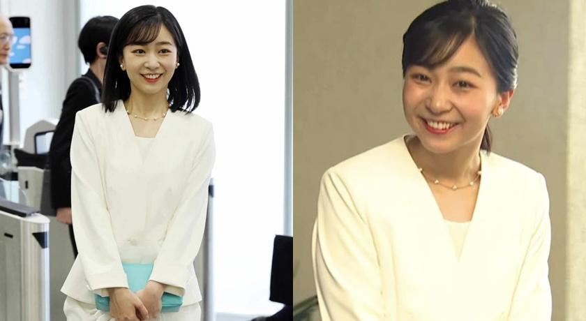 同一個白色造型，換了髮型就呈現不同風格。